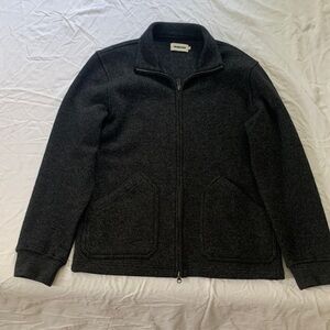 Taylor Stitch Wool Blend Charcoal Zip-Up Jacket, Size 40